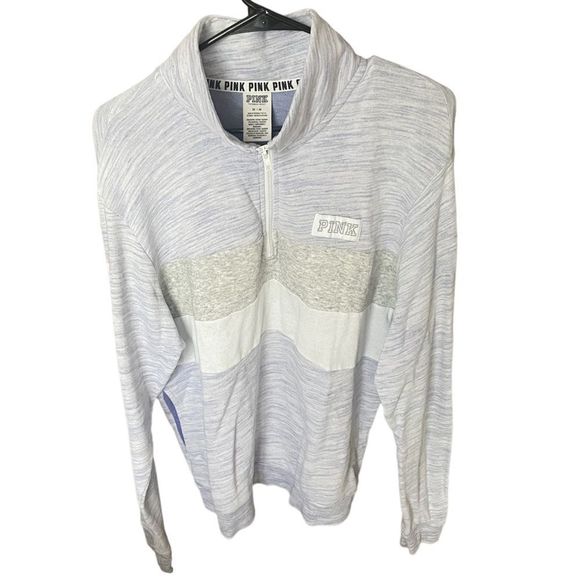 PINK VICTORIAS SECRET women’s purple zip pullover sweatshirt size medium - Picture 1 of 7